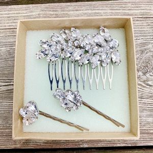 Handmade in Israel by Hinuma Rhinestone Hair Comb and Pins